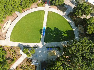 Aerial view of Moore Square in downtown Raleigh