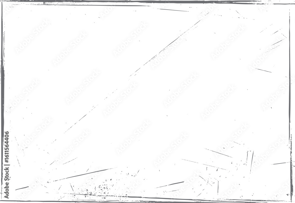 Poster distressed scratch frame with grunge border. vintage texture overlay. retro background edge for crea