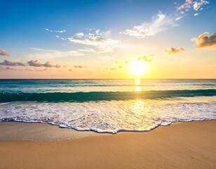 Fototapeta premium Tropical sunset beach scene