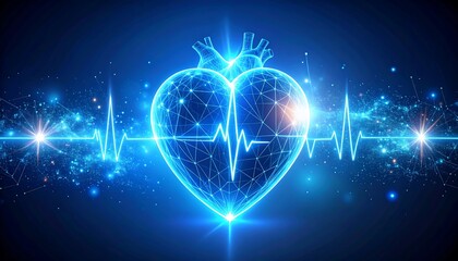 Abstract heart graphic with EKG