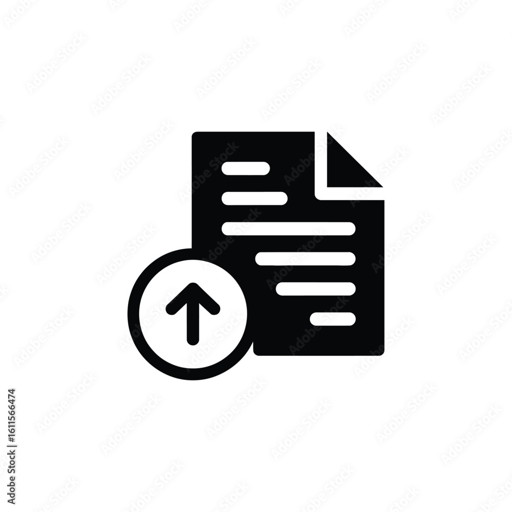 Poster upload document icon black and white minimalist design for web