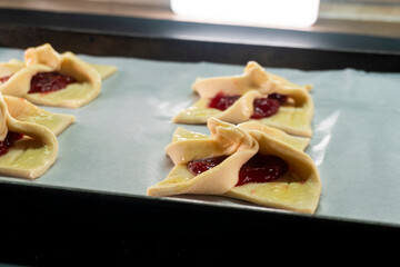 Puff pastry with jam. Dessert. Pastry