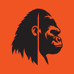 vector illustration of an gorilla head 
