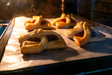 Puff pastry with jam. Dessert. Pastry