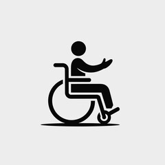 Wheelchair user icon disability symbol accessibility sign black on white