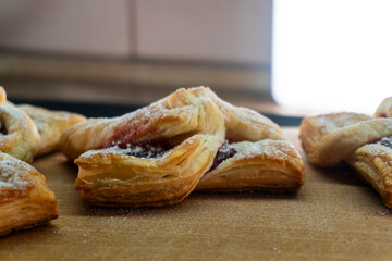 Fototapeta premium Puff pastry with jam. Dessert. Pastry