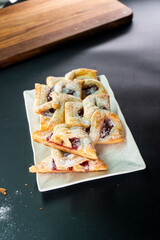 Puff pastry with jam. Dessert. Pastry