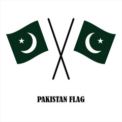 "Crossed Pakistan Flags Illustration"