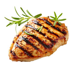 Grilled Chicken Breast with Rosemary Garnish