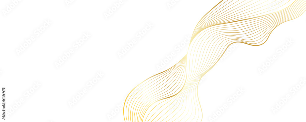 Poster abstract golden linear background. flowing particles future technology concept abstract gradient and
