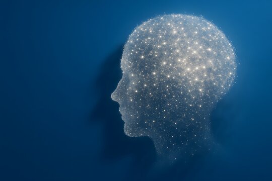 Neural Cloud Silhouette Representing AI Brain and Cognitive Processing