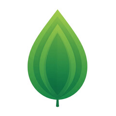Stylized green leaf icon for nature logo