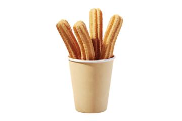 A Delicious Serving of Crispy Churros in a Paper Cup