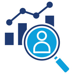 Competitive Analysis Flat Blue Icon