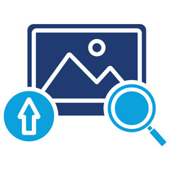 Image Optimization Flat Blue Icon