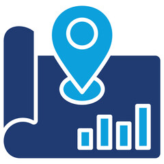 Local Seo Flat Blue Icon