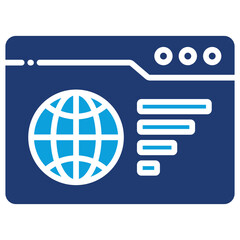 Website Ranking Flat Blue Icon