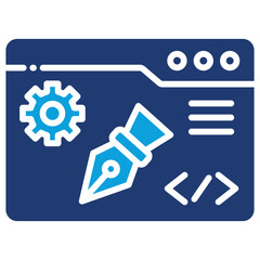 Website Design Flat Blue Icon