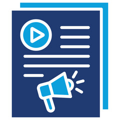 Content Marketing Flat Blue Icon