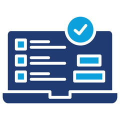 Featured Snippet Flat Blue Icon