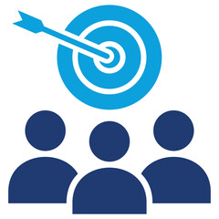 Audience Targeting Flat Blue Icon