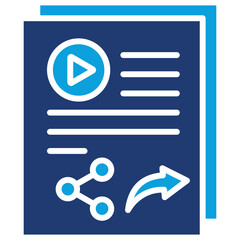 Content Sharing Flat Blue Icon