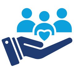 Community Building Flat Blue Icon