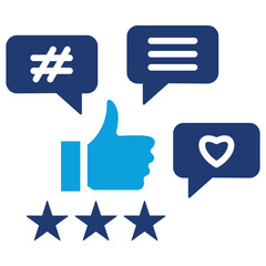 Social Proof Flat Blue Icon
