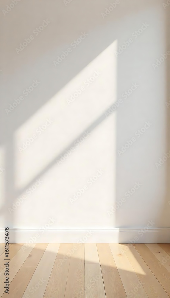 Poster generative ai of architectural simplicity revealing elegance in form and light on a room wall with