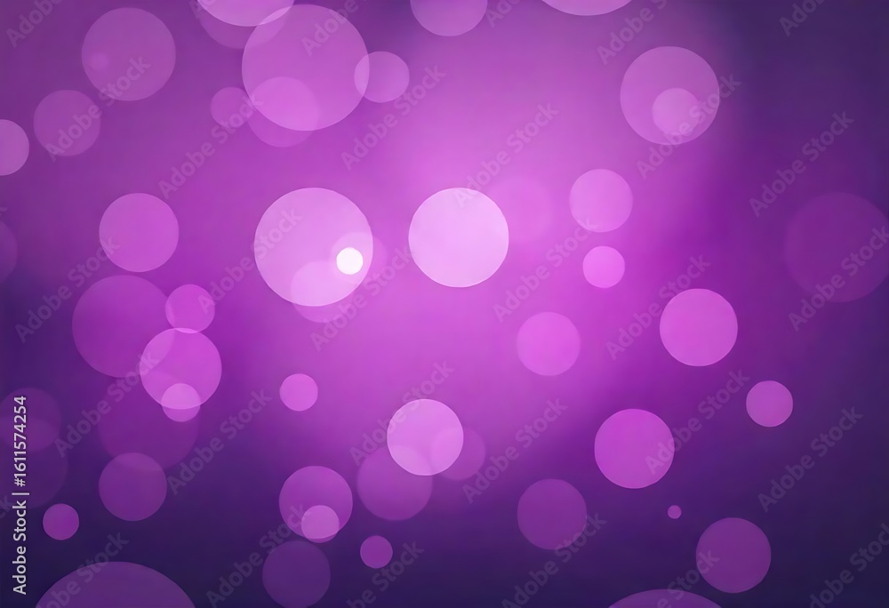 Fototapete generative ai purple bokeh light background, elegant backdrop image with floating circles and soft
