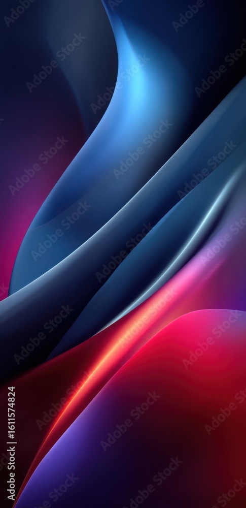 Poster abstract gradient design with smooth flowing blue and red color hues