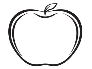 Elegant Apple Icon Stylish Line Art Vector Design