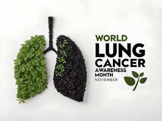 World Lung Cancer Day illustration isolated background, World Lung Cancer Day, 
