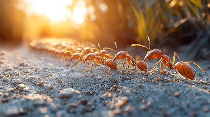 Organized ant colony with efficient supply distribution