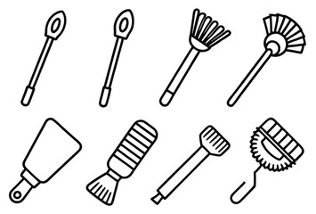 Instrument cleaning line art step by step