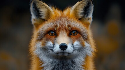 Fototapeta premium Captivating close up of a focused and clever fox in its natural habitat