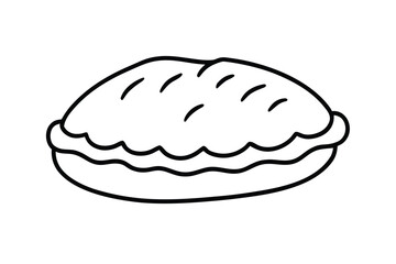 Hispanic heritage month vector art of a delicious looking pie with a decorative crust, isolated on white line art vector