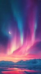 Stunning view of beautiful colorful skyline 