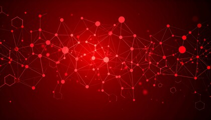 Abstract network graphic with red dots and lines