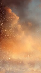 Golden Misty Abstract Landscape