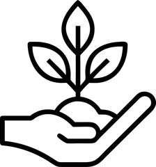 sustainable agriculture vector icon on white or transparent background. Agriculture and farming Stroke icon collections. Editable Stroke icon collection Outline icon.
