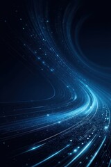 Abstract digital blue background with flowing data pathways and glowing points
