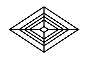 Hispanic heritage month vector art of a geometric diamond pattern creates an optical illusion line art vector