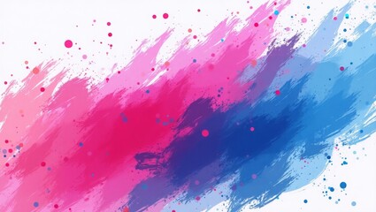 Pink and Blue Abstract Color Explosion – Vibrant Powder and Ink Splash Art on White Background