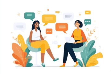 Two young professionals in a virtual meeting