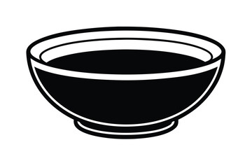 Hispanic heritage month vector art of a simple black and white illustration of a bowl filled with dark liquid line art vector