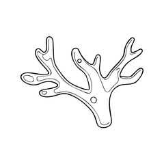 Obraz premium Single seaweed silhouette on white background. Seaweed with flowing lines in minimalist style. Consider single seaweed silhouette for marine life themed illustrations.