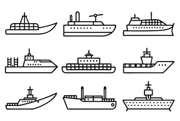 Obraz premium set of ships icons