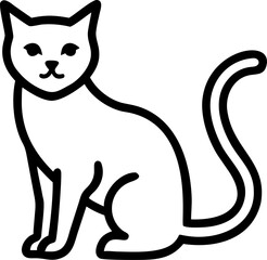 cat vector icon on white or transparent background. Wildlife and animals Stroke icon collections. Editable Stroke icon collection Outline icon.