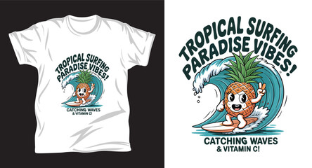 Pineapple graphic vector T shirt design print.